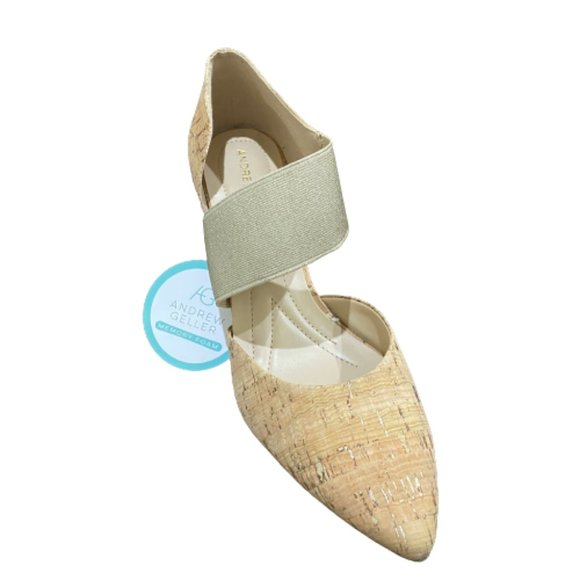 New Andrew Geller Memory Foam Slip On Cork Upper Beige Pump Heels Shoes Size 11M - Picture 4 of 8